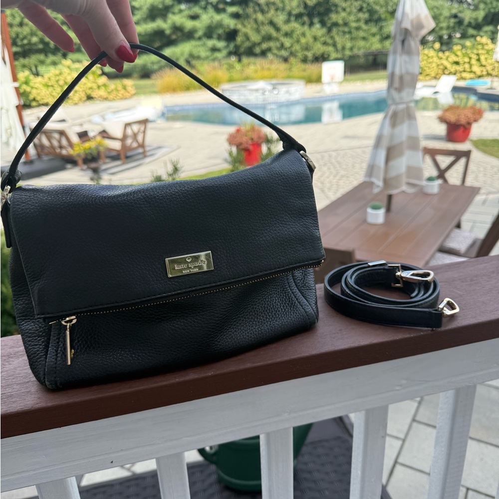Kate Spade Black Leather Handbag Crossbody or handle
